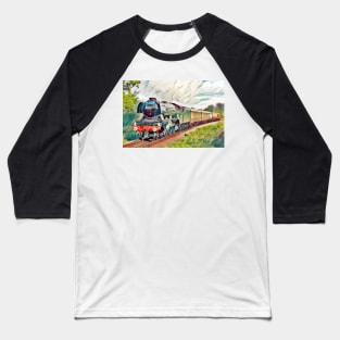 The Flying Scotsman Locomotive Baseball T-Shirt